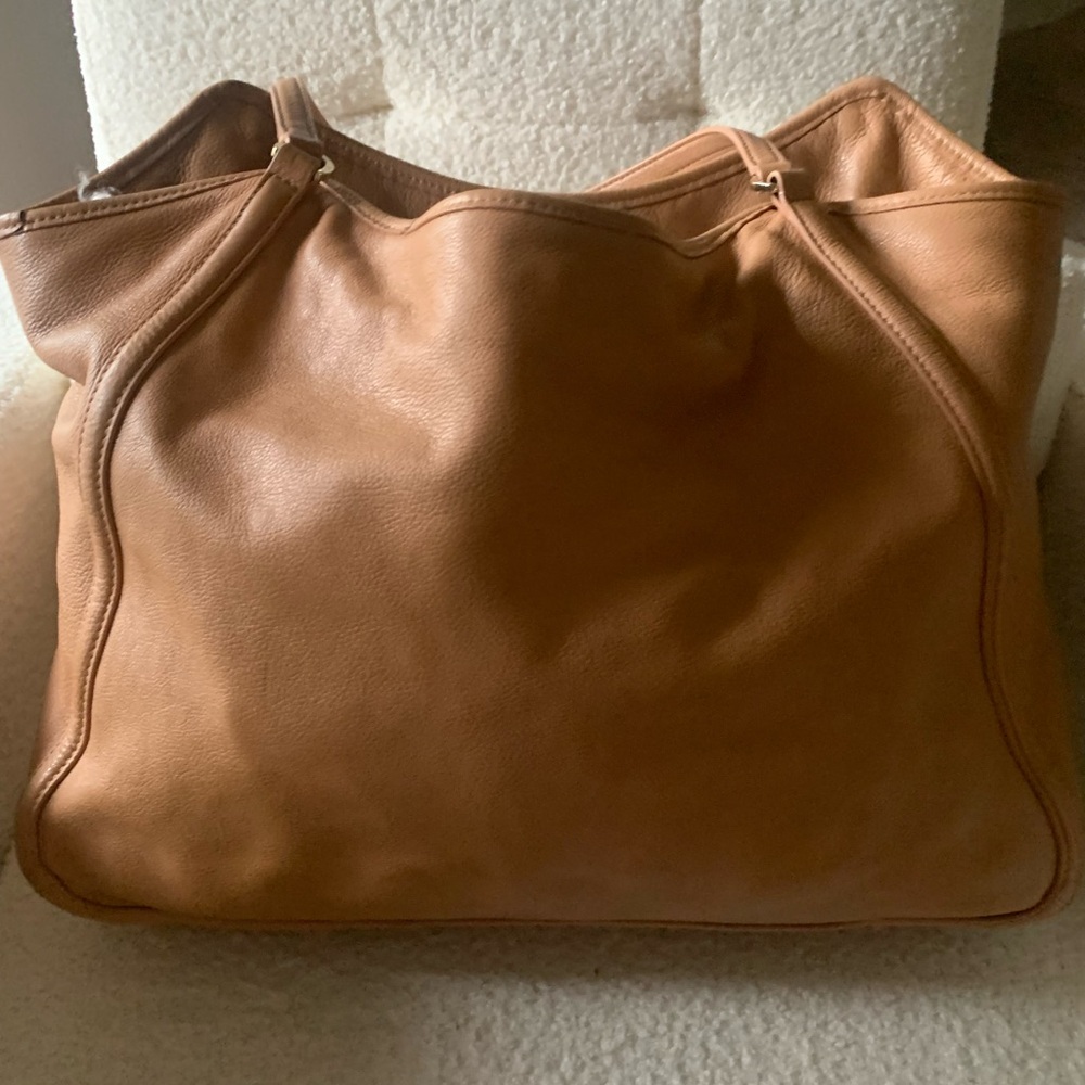 ❤️Tory Burch Large Camel Leather Shoulder Bag - Picture 2 of 12